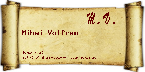 Mihai Volfram névjegykártya
